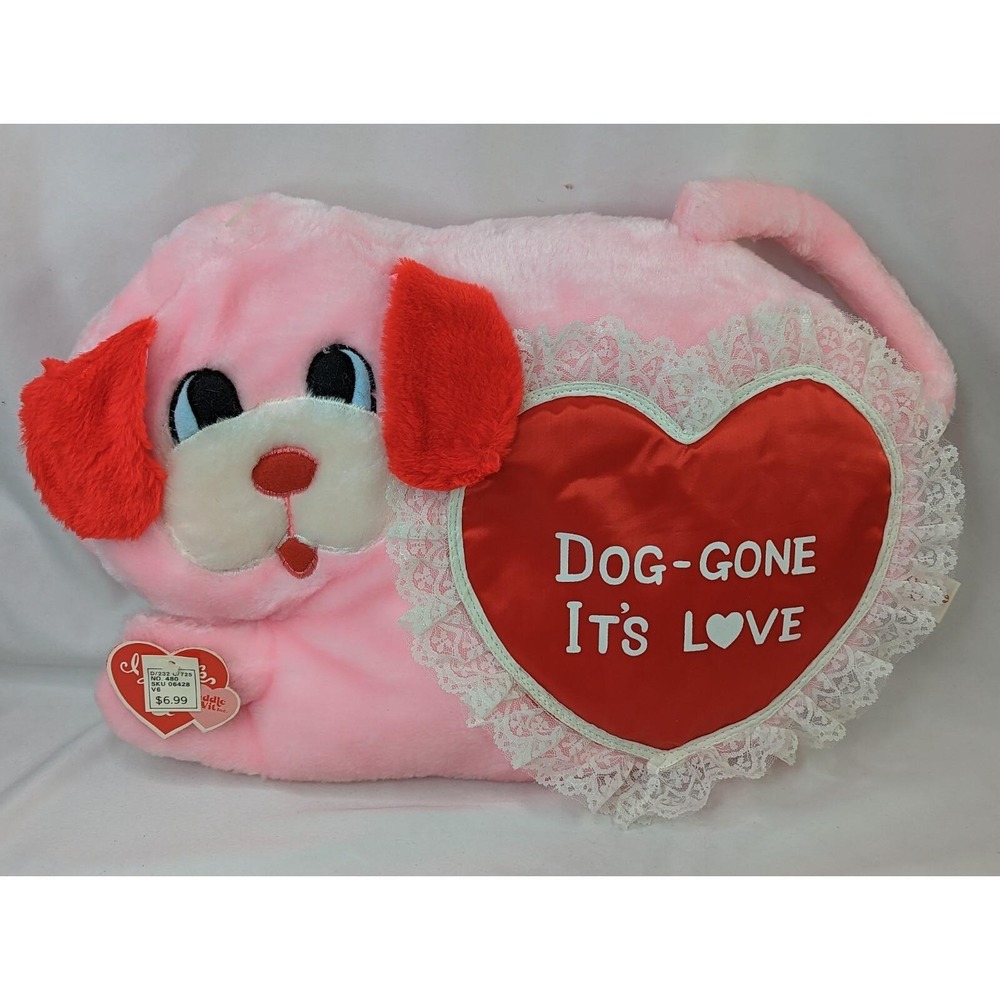 Cuddle Wit Pink Dog Pillow Plush 15 Inch Dog-Gone It's Love Stuffed Animal Toy‎